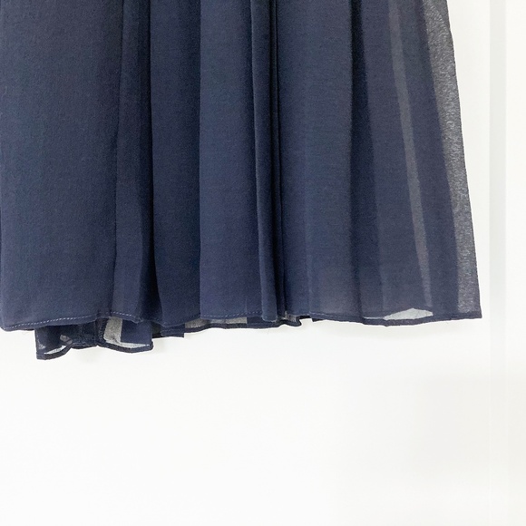 Robert Rodriguez Pleated Blue Silk Skirt with Bow Waist - 4 - Picture 3 of 7